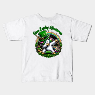 One Lucky Unicorn With Rainbow St. Patricks Day Kids T-Shirt